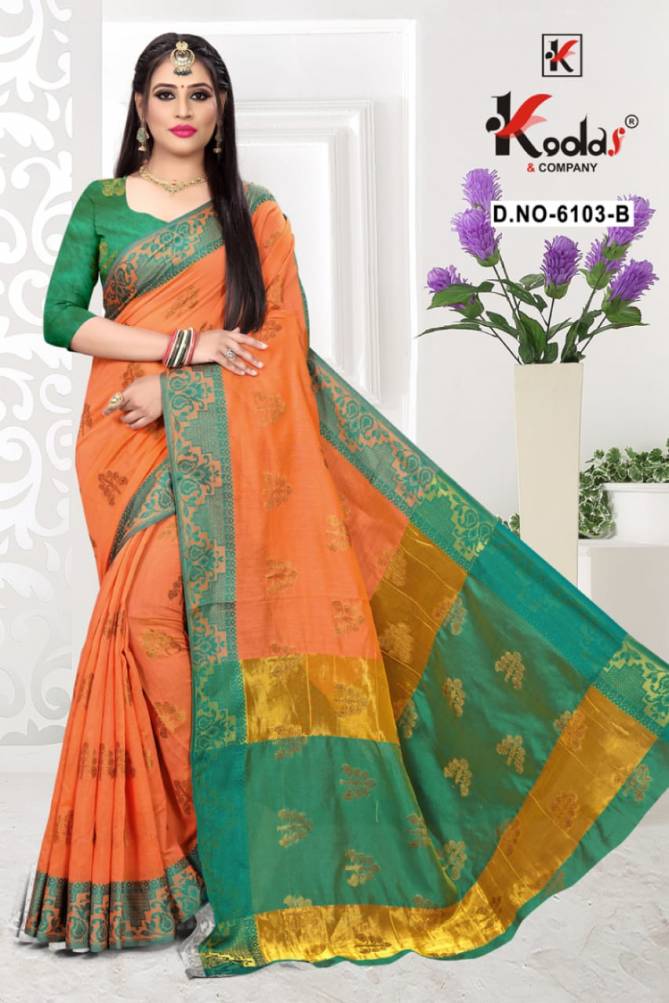 Ridhima 6103  Latest Fancy Casual Wear Designer Rich Look Exclusive Cotton Printed  Pallu  Saree Collection